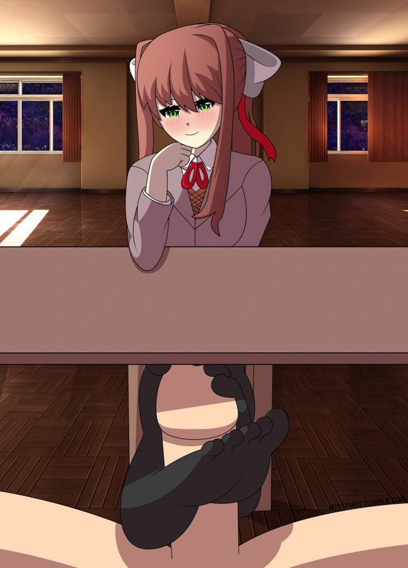Give her a footjob under the table