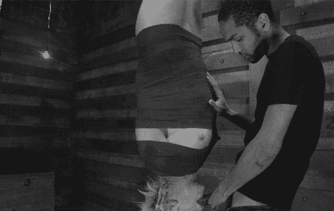 What's better than a good blowjob? Fucking her face while she helplessly dangles in the air! You hoist her up and start to use her mouth like a cocksleeve.