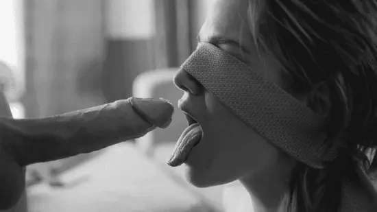 Blindfolded cock tease