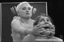 Open mouth in camel clutch with fucking