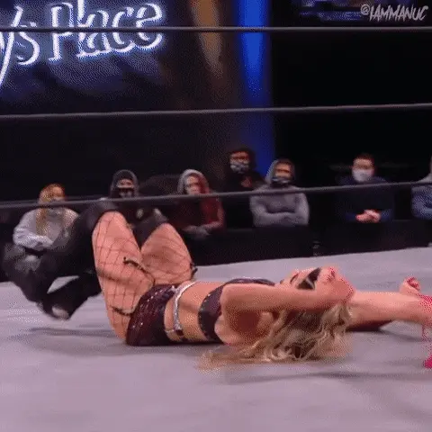 After throwing your opponent down, you tease her with a sexy early pin.
