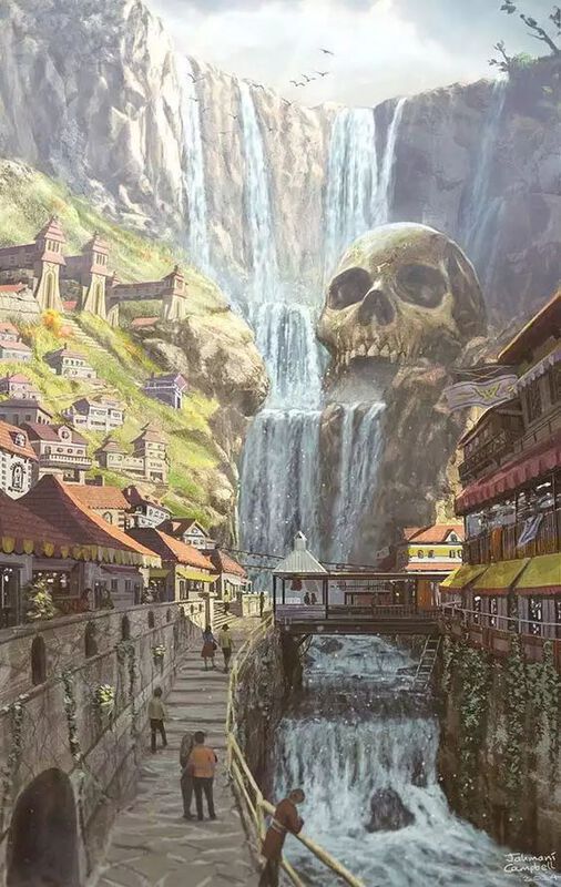 Vous avez trouvé une carte au trésor menant à cet endroit, à l'intérieur d'une montagne en forme de crâne. Vous décidez de risquer d'entrer, après tout, quelques pirates ne vous arrêteront pas.