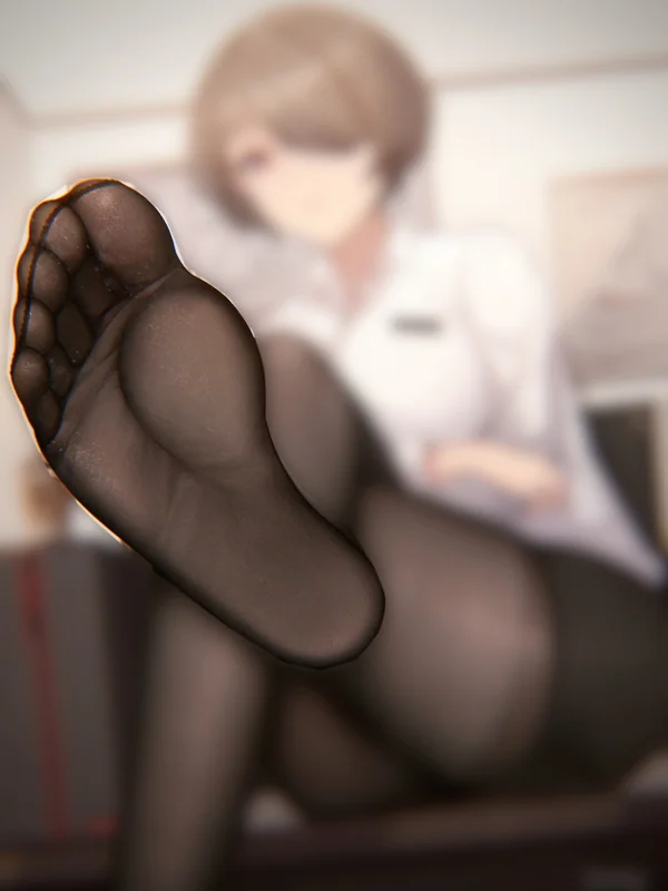 You tell him to slowly stroke to your beautiful, uncensored feet.