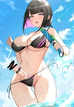 性奋地凝视